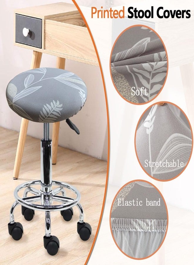 Levoberg غطاء كرسي ليفوبيرج دائري، عبوة من قطعتين، غطاء مقعد كرسي بار مطبوع، غطاء كرسي دوار قابل للتمدد مع مطاط، غطاء وسادة كرسي دوار دائري، غطاء وسادة قابل للغسل، واقي أغطية كراسي بار دائرية، مقاس 13-20 بوصة، رقم 4 - Image 3